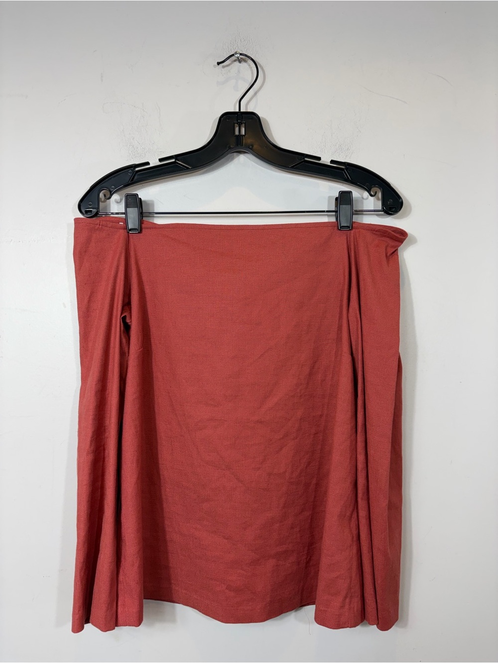 Theory Aprine Off Shoulder Linen Blend Top Medium Coral Pink Zip Back - Picture 4 of 7
